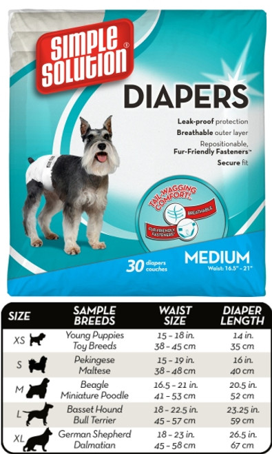 Simple Solution Disposable Diapers (Medium, 30 pack)