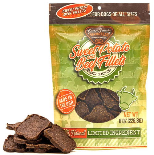 Sweet Potato & Beef Fillets - Made in the USA - 8oz