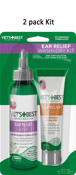 Ear Relief Wash and Dry 2 pack (1x 4oz wash and dry) 