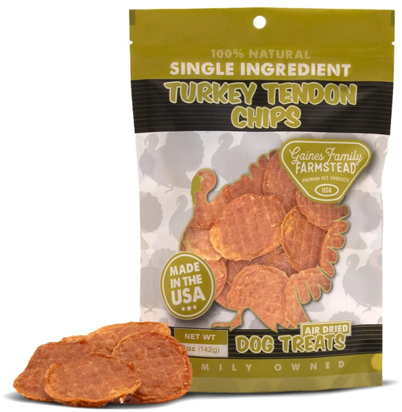 Turkey Tendon Chips 5oz - Single Ingredient - Made in the USA