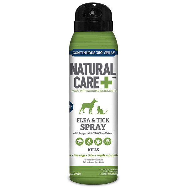 Natural Care Flea and Tick Spray for Dogs and Cats, 14 oz, Made in the USA