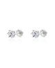 Lucent Solitaire Stud Earrings — Sterling Silver - 0.5 ct