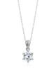 Classic Moissanite Solitaire Pendant Necklace — Sterling Silver