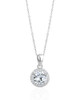 Stella Halo Moissanite Pendant Necklace — Sterling Silver