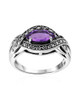 Amethyst & Marcasite Marquise Ring – Sterling Silver