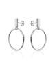 Diamond-Cut Tube Drop Earrings - Sterling Silver