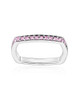Soft Square Pink Pavé Ring – Sterling Silver