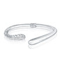Scroll Open Bangle — Silver Plated