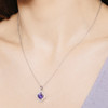 Lyon Pendant Necklace – Sterling Silver (Purple)