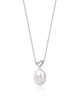Freshwater Pearl Heart Drop Necklace – Sterling Silver