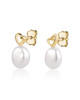 Heart Freshwater Pearl Drop Earrings – Gold Plated