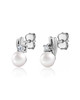 Cubic Zirconia & Freshwater Pearl Drop Earrings – Sterling Silver