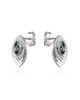 Green Spinel & Cubic Zirconia Marquise Earrings – Sterling Silver