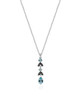 Blue Topaz & Marcasite Drop Pendant Necklace – Oxidized Sterling Silver