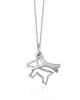 Dog & Bone Pendant Necklace – Sterling Silver