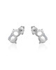 Cat Silhouette Stud Earrings with Cubic Zirconia – Sterling Silver