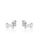 Dog Bone Stud Earrings – Sterling Silver