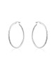 Hammered Hoop Earrings – Sterling Silver (40 mm)