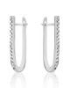 Diamond-Cut Oval Hoop Earrings – Sterling Silver