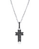 Black Stone Cross Pendant – Sterling Silver