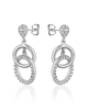 Double Circle Drop Earrings – Sterling Silver