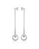 Circle Drop Chain Earrings – Sterling Silver