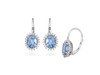 Swiss Blue Topaz & Cubic Zirconia Halo Drop Earrings – Sterling Silver