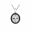 Oval Cubic Zirconia Halo Pendant – Sterling Silver