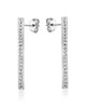 Diamond-Cut Bar Stud Earrings – Sterling Silver (35 mm)