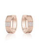 Textured Pavé Huggie Earrings – Rose Gold Plated