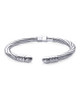 Twisted Open Bangle — Silver Plated