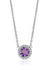 Amethyst Halo Pendant Necklace – Sterling Silver