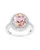 Oval Morganite Halo Ring – Sterling Silver
