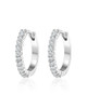 White Cubic Zirconia Huggie Earrings – Sterling Silver