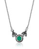 Green Onyx Art Deco Drop Pendant – Oxidized Sterling Silver