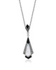 Onyx & Mother of Pearl Art Deco Pendant – Oxidized Sterling Silver