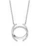 Open Circle Pavé Pendant Necklace – Sterling Silver
