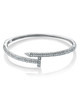 Micro Pavé Nail Bangle – Sterling Silver