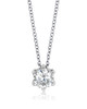 Six-Prong Cubic Zirconia Solitaire Necklace – Sterling Silver