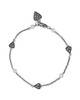 Pearl & Marcasite Heart Bracelet – Oxidized Sterling Silver