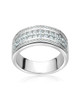 Triple Row Pavé Cubic Zirconia Ring – Sterling Silver