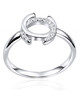 Open Circle Pavé Ring – Sterling Silver