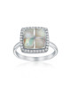 Mother of Pearl Inlay Halo Ring – Sterling Silver