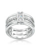 Princess-Cut Pavé Ring – Sterling Silver