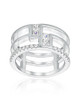 Micro Pavé Wide Band Ring — Sterling Silver