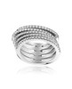 Multi Row Pavé Ring – Sterling Silver