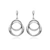 Double Circle Drop Earrings – Sterling Silver