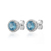 Blue Halo Stud Earrings – Sterling Silver