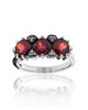 Oxidized Silver, Faceted Garnet, Prong-Set Marcasite