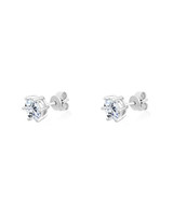 Aveline Solitaire Stud Earrings — Sterling Silver — 1 ct